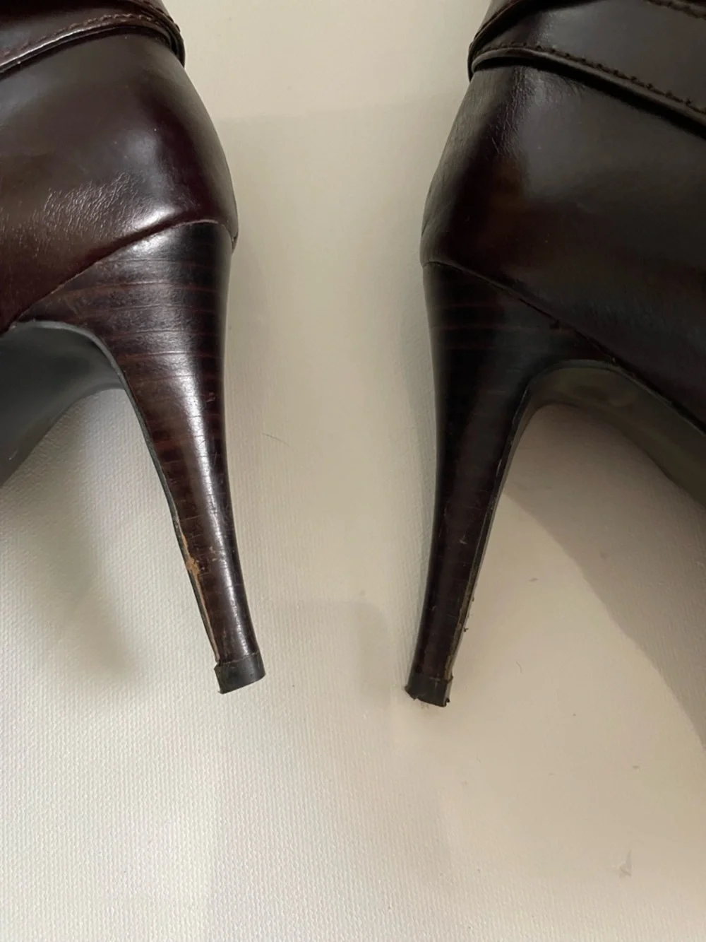 Nine West Tall Brown Leather High-Heel Boots Women’s 9.5M Classic Preppy Fall